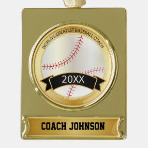 Bus   van het Honkbal van de wereld personaliseert Verguld Banner Ornament