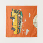 Bus: Wolken Textuur Achtergrond Wandkleed (Voorkant (horizontaal))