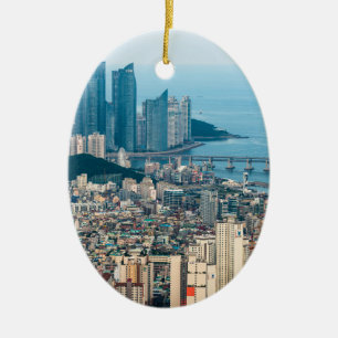 Busan city Skyline. provincie Yeongnam, Zuid-Korea Keramisch Ornament