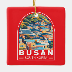 Busan Zuid-Korea Travel Art Embleem Keramisch Ornament
