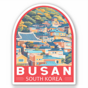 Busan Zuid-Korea Travel Art Embleem Sticker