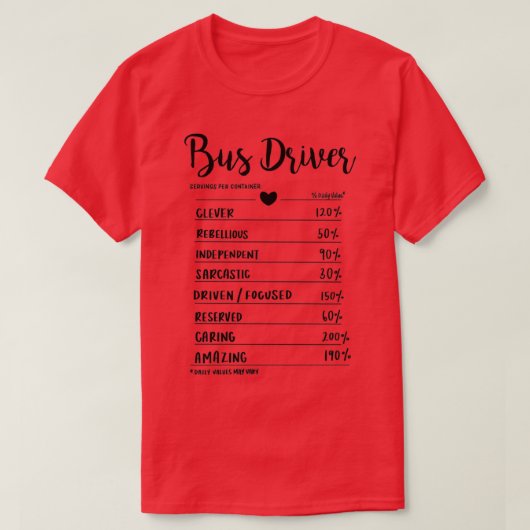 Busbestuurdersdienst T-shirt (Design voorkant)