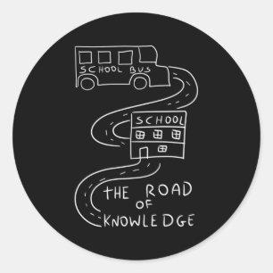 Buschauffeur De weg naar kennis Ronde Sticker