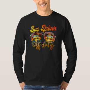 Buschauffeur uit dienst met palmboombril school t-shirt