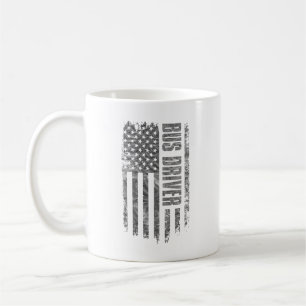 Buschauffeur USA Vlag Bedrukt ontwerp Koffiemok