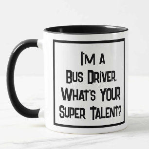 Busdriver Super Talent. Mok met twee toonkoffie