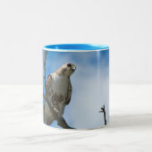 Buse à la chasse Bleu 11 oz Mug Deux tons (Centre)
