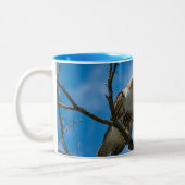 Buse à la chasse Bleu 11 oz Mug Deux tons (Gauche)