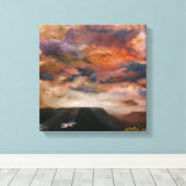 Buse à queue rousse sur toile enveloppée de mesas (Insitu (Plancher de Bois))