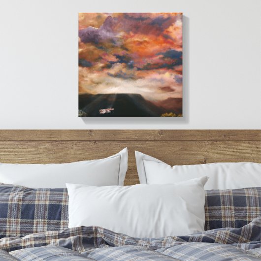 Buse à queue rousse sur toile enveloppée de mesas (Insitu(Chambre))