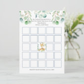 Bush Baby Kangaroo Baby shower Bingo Carte de jeu (Debout devant)