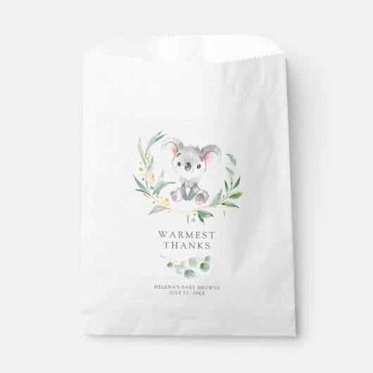 Bush Baby Koala Baby shower Favoriser les sacs (Devant)