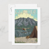 Bush Plane & Fishing - Glacier National Park, MT Briefkaart (Voorkant / Achterkant)
