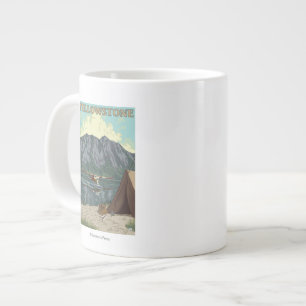 Bush-vliegtuig & vissen - Yellowstone National Jumbo Beker