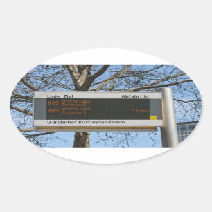 Bushaltebord in Berlijn Ovale Sticker