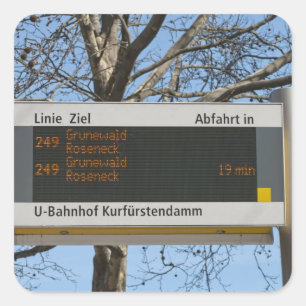 Bushaltebord in Berlijn Vierkante Sticker