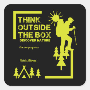 Bushcraft Training and Tour Company Promotion Larg Vierkante Sticker