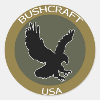 Bushcraft USA Brown Patch Ronde Sticker