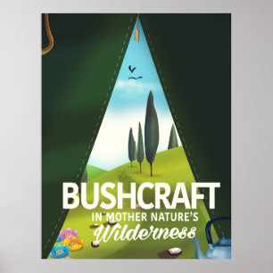 Bushcraft "Visit Moeder natuur" wildernis Poster