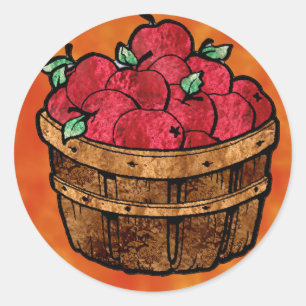 Bushel van Apples Notecards Ronde Sticker