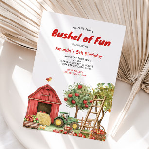 Bushel van Fun Birthday Girl Red Gingham Party Kaart