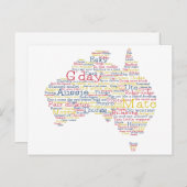 Bushfire Special Edition Aussie Slang Map Briefkaart (Voorkant / Achterkant)