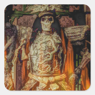 bushido Japanse samurai armor samurai schedel Vierkante Sticker