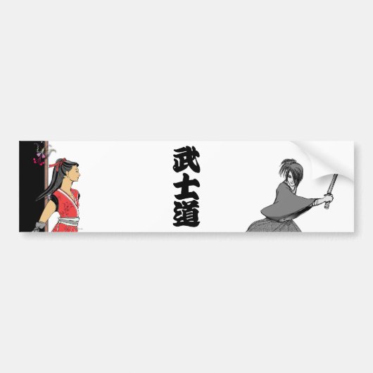 BUSHIDO KANJI JAPAN BUMPERSTICKER (Voorkant)
