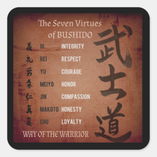 BUSHIDO VIRTUES CARRÉ STICKER