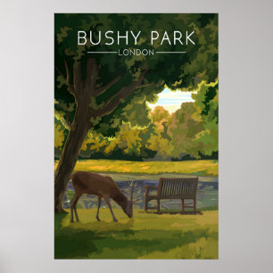 Bushy Park Londres Affiche de voyage