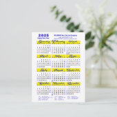 Business 2025 Kalender Modern Blauw Script Eenvoud Feestdagenkaart (Staand voorkant)