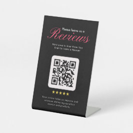 Business 5 Star Review QR Code Business Tabletop  Reclamebord Met Voetstuk
