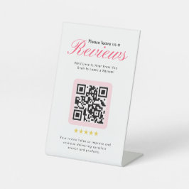 Business 5 Star Review QR Code Business Tabletop  Reclamebord Met Voetstuk