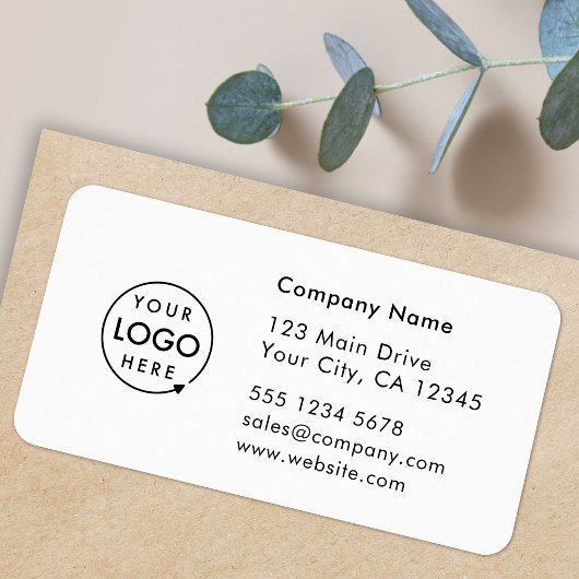 Business Address Label | Logo Company Info Sticker