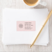 Business Address Label | Pink Company Info Sticker (En situation)