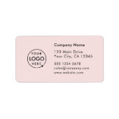 Business Address Label | Pink Company Info Sticker (Devant)