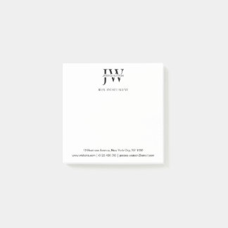 Business Address Monogram Real Estate Business Post-it® Notes