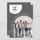 Business Arch Foto grijs logo Kerstvakantie Feestdagenkaart (Voorkant / Achterkant)