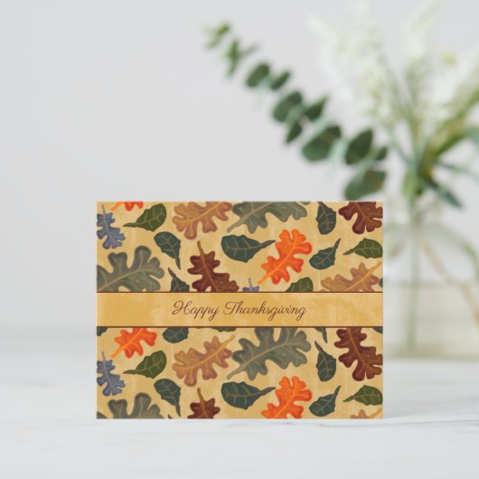 Business Autumn Oak Tree laat een fijne deken over Briefkaart (Staand voorkant)