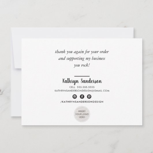 BUSINESS BEDANKT modern script invoegen marmer log (Achterkant)