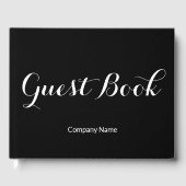 Business Black and White Company Name Sjabloon Gastenboek (Voorkant)