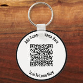 Business Black and White QR Code Sjabloon Sleutelhanger (Voorkant)