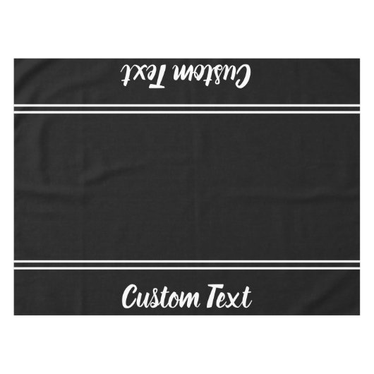 Business Black and White Script Text Sjabloon Tafelkleed (Voorkant (Horizontaal))