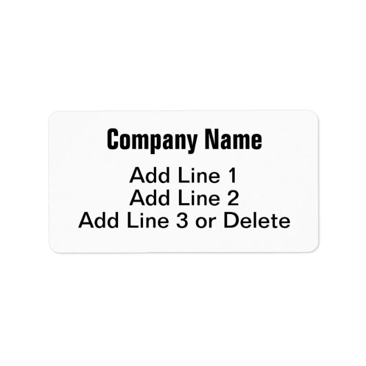 Business Black en White Simple Etiket (Voorkant)