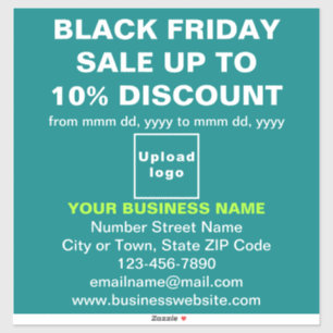 Business Black Friday Sale op Blauwgroen groen Sticker