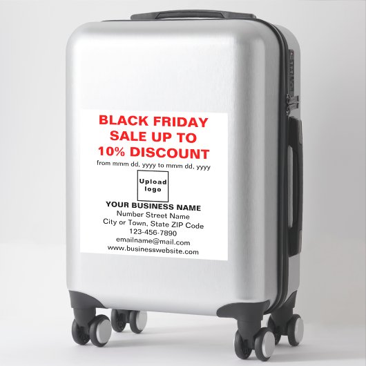 Business Black Friday Sale op witte vinyl Sticker (Koffer)