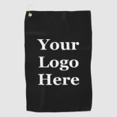 Business Black Uw Logo hier Sjabloon Golfhanddoek (Voorkant)