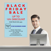 Business Black Vendredi Vente Light Blue Poster