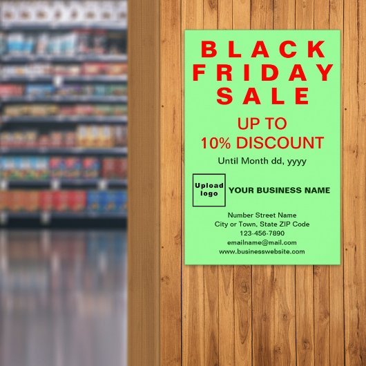Business Black Vendredi Vente Light Green Poster