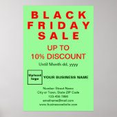 Business Black Vendredi Vente Light Green Poster (Devant)
